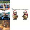 Acrylic Car Pendant With Adorable Tiger Wearing Christmas Hat Design Design For Vehicle Interior Decoration