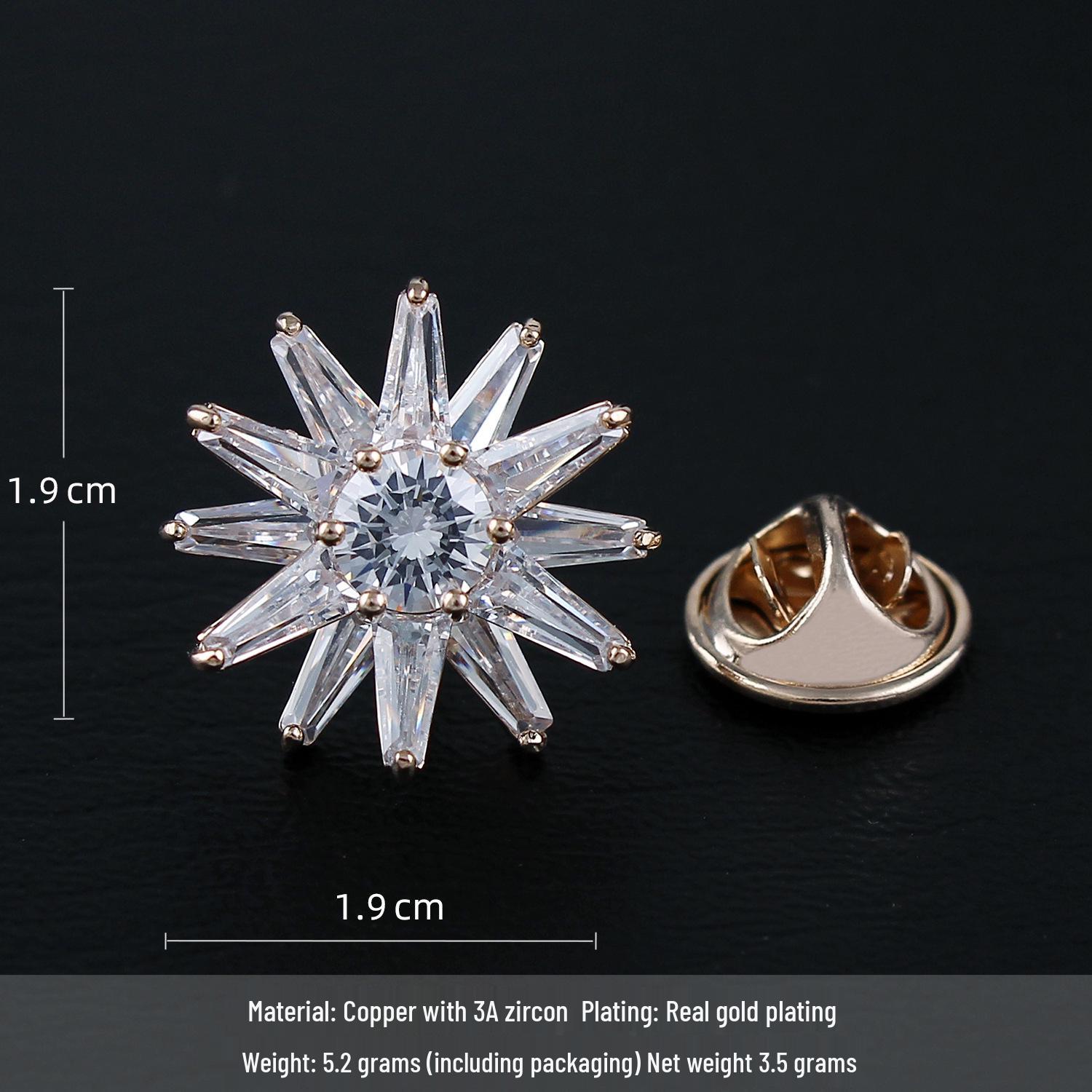 

Высококачественная брошь-подсолнух с цирконами для женщин – изысканная булавка от откровенности и элегантный маленький аксессуар.