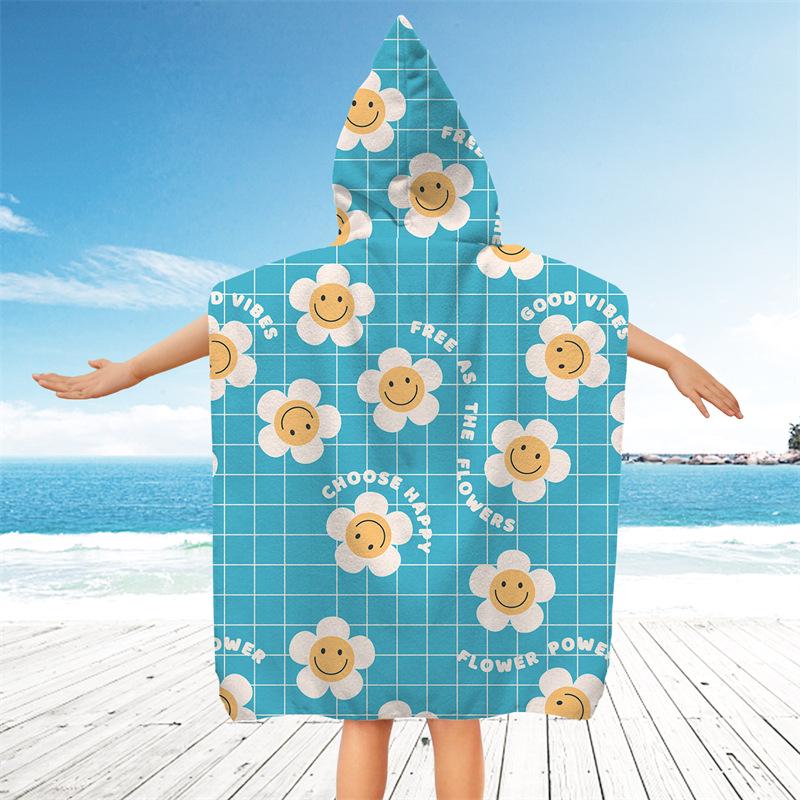 2024 Kinder Mikrofaser Kapuzenbadetuch - Schnelltrocknend, Saugfähig Schwimmumhang & Strandbademantel