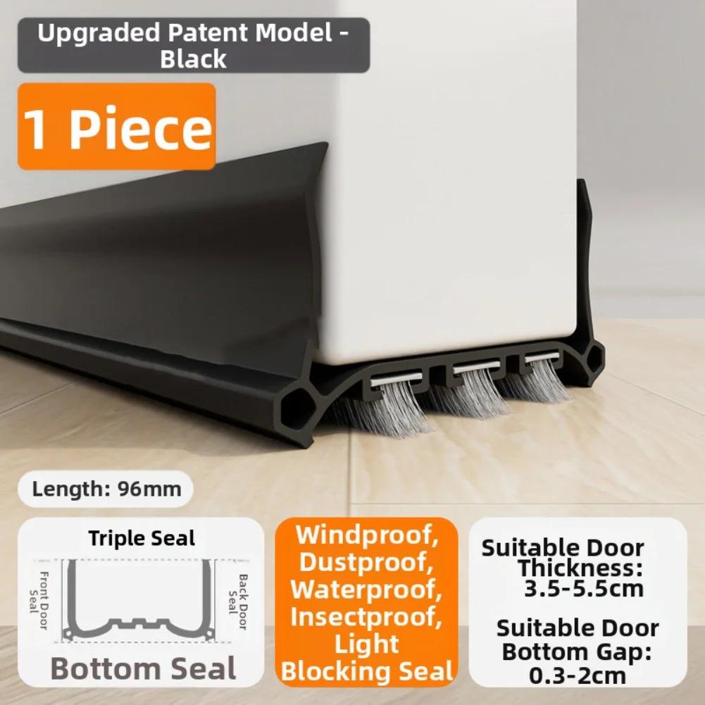 

Door Bottom Sealing Strip with Adjustable Width and Enhanced Soundproof and Dust Protection for a Comfortable Living Space чорний