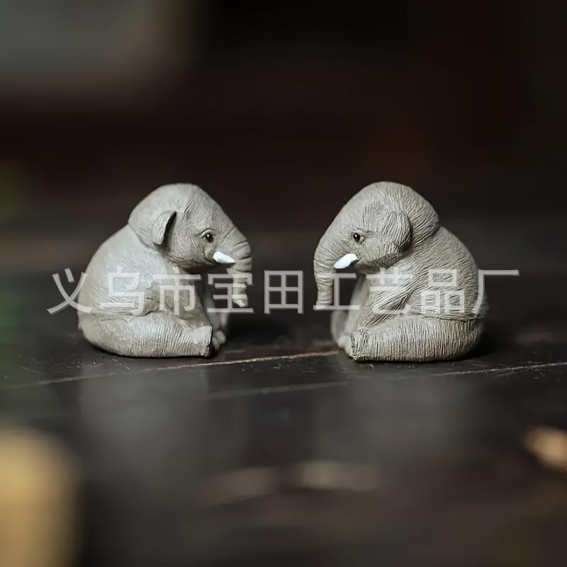 Resin Crafts Little Elephant Garden Decoration Tabletop Decoration Landscape Ornament Flower Pot Decoration Ornament