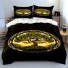 Tree of Life Pattern Black Bedding Set Bedding Set (1 Duvet Cover, 2 Pillowcases, Duvet Not Included)