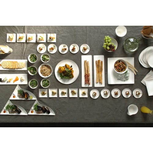 WASARA Long Plates, White, 30cm, 6 Pieces, DM-014R