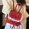 Zaino1011 nuovo carino pizzo pois zaino femminile senmeng alla moda moda semplice fiocco borsa a mano zaino