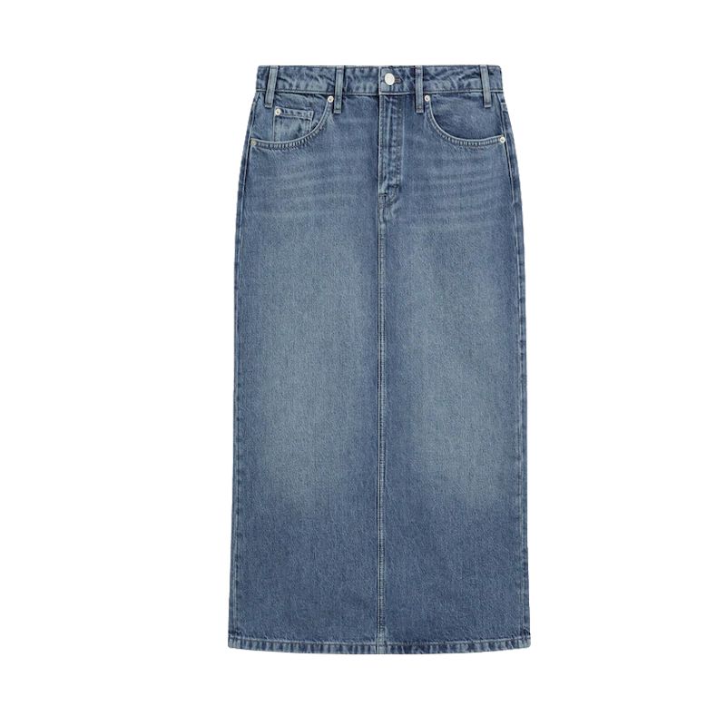 

Spring New Arrival Retro Casual Classic Easiest for Match Light Blue Denim Hip-Wrapped Straight-leg Skirt 5202502 Cowboy Blue L