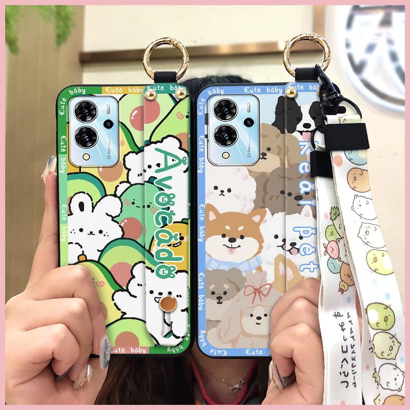 Dirt-resistant Ring Phone Case For ZTE Blade V40 Pro Protective Cute Kickstand Wrist Strap Shockproof Back Cover Durable