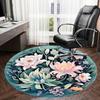1 Stück Runder Teppich mit floralem Mandala-Design, Hergestellt aus Polyester, Perfekt zur Dekoration von Bürostühlen, Wohnzimmern,fplt139