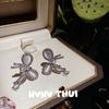 Music Note Dew Starfish Gem Pearl Earrings, Tahiti, Sea Beads Horseshoe Zircon Earrings Powder Love