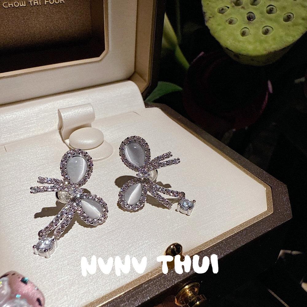 Music Note Dew Starfish Gem Pearl Earrings, Tahiti, Sea Beads Horseshoe Zircon Earrings Powder Love