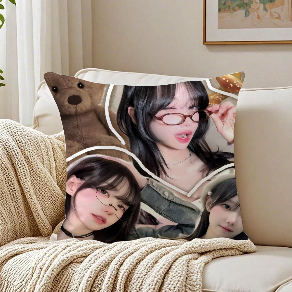 Idol Kpop QWER HHina Cushion Cover Pillowcase Antidustmite Living Room Sofa Decor Cushion Room