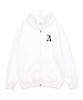 Astral Projection Astral A Oversized Wide Shoulder Zip-Up Hoodie_White