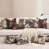 Decorative Throw Pillow Cases Vintage Leaves Cushion Case Retro Farmhouse Pillowcase for Sofa Couch Porch Home Living Room Decor