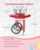 Commercial Cotton Candy Machine with Cart Sugar Floss Maker 1000W Red
