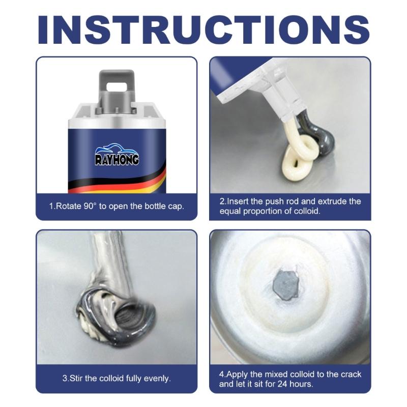Industrielle Metallklebstoffe Zuverlässige Reparaturpasten 50/100ml Metallreparatur-Lösung zum Schweißen & Reparieren Langlebig