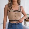 Women Sleeveless Neck Tees V Solid Color T Shirt Ladies Tee Shirt Street Knitwear Wear Top