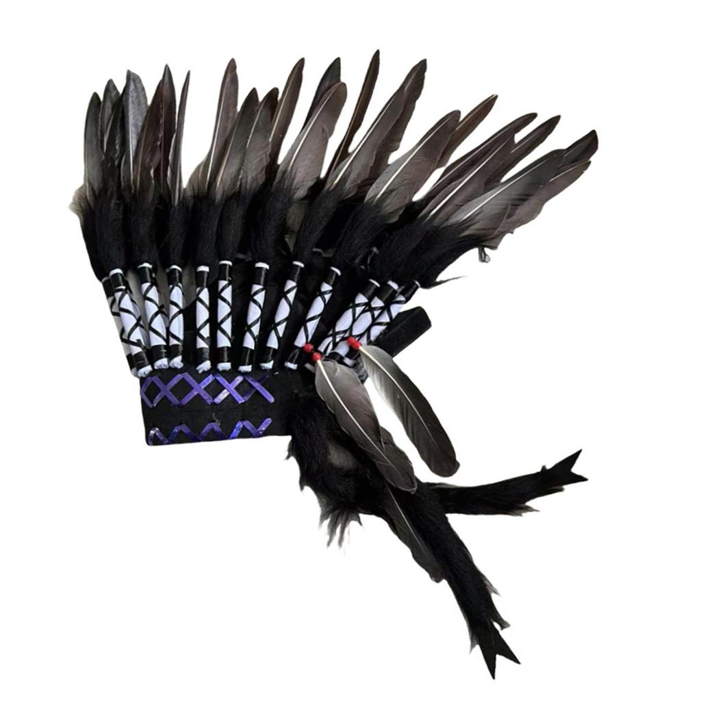 Feather Headdress in American Chief Hat for Parties Men And Women