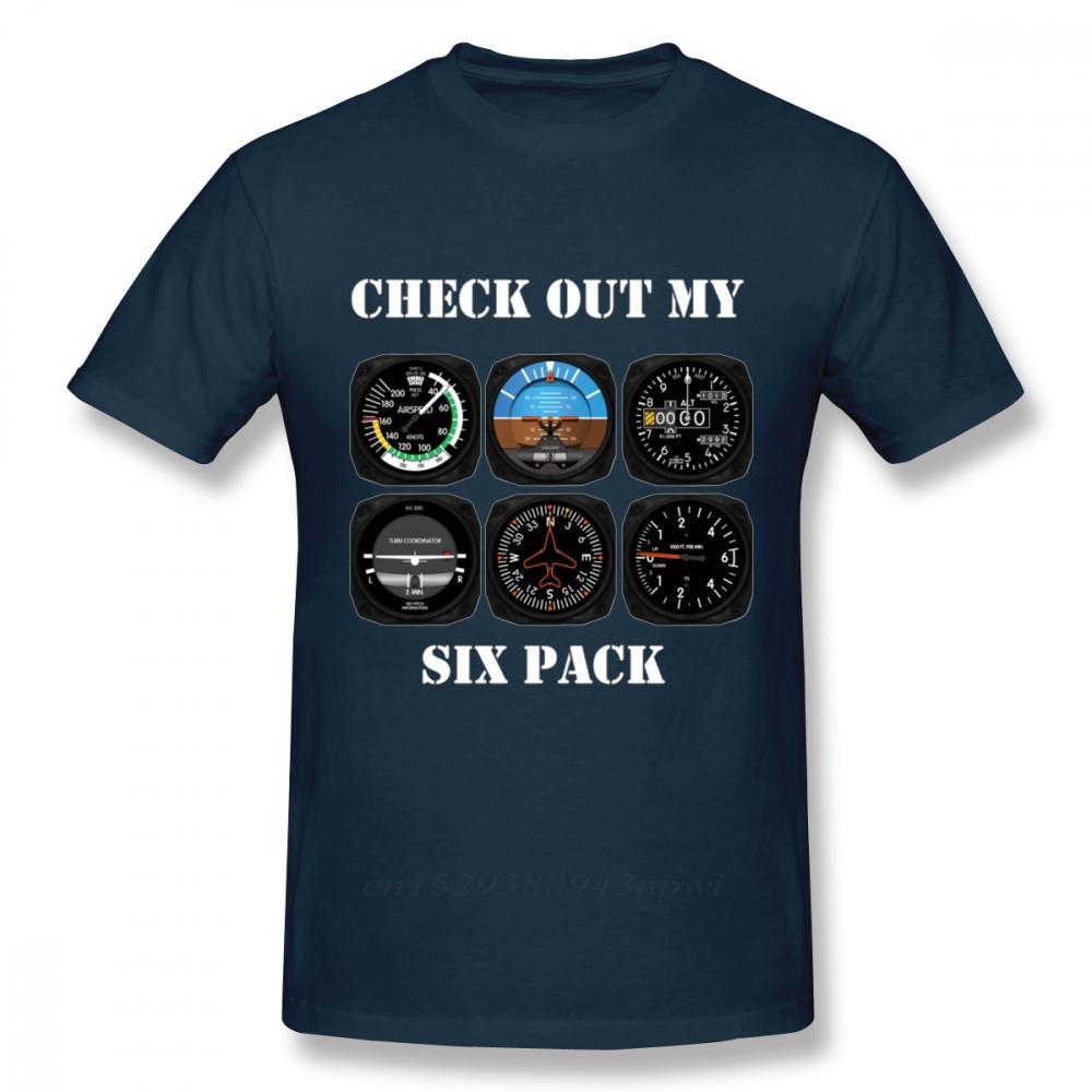 Awesome Aviation 6 Pack Instrument For Pilots T Shirt Graphic Print Camiseta Cotton Big Size Homme Tee Shirt