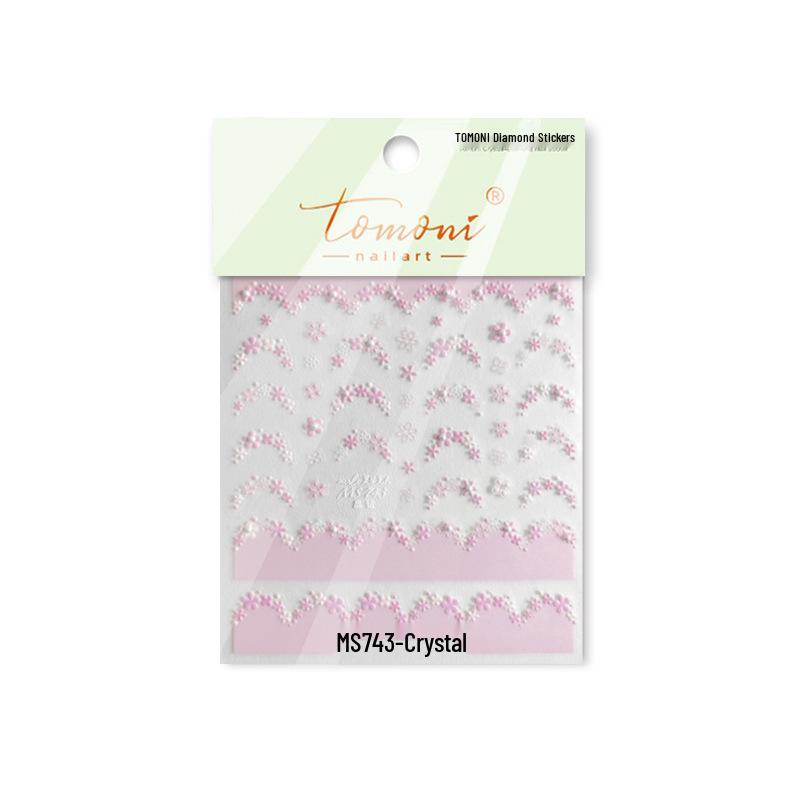 Tomoni Crystal Diamond Nail Stickers - Japanese Collaboration with Floral French Designs