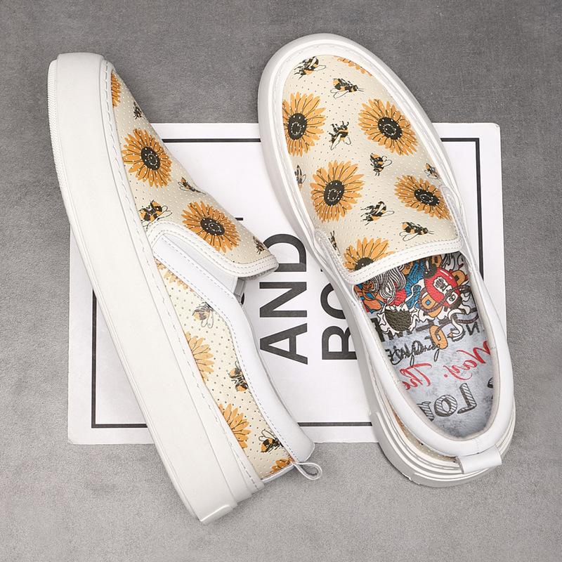 

Мода Роскошь Модный Дизайнер Новые Мужские Туфли с Цветочным Узором Мужские Лоферы на Толстой Подошве Кроссовки для Ходьбы Zapatos Hombre 38