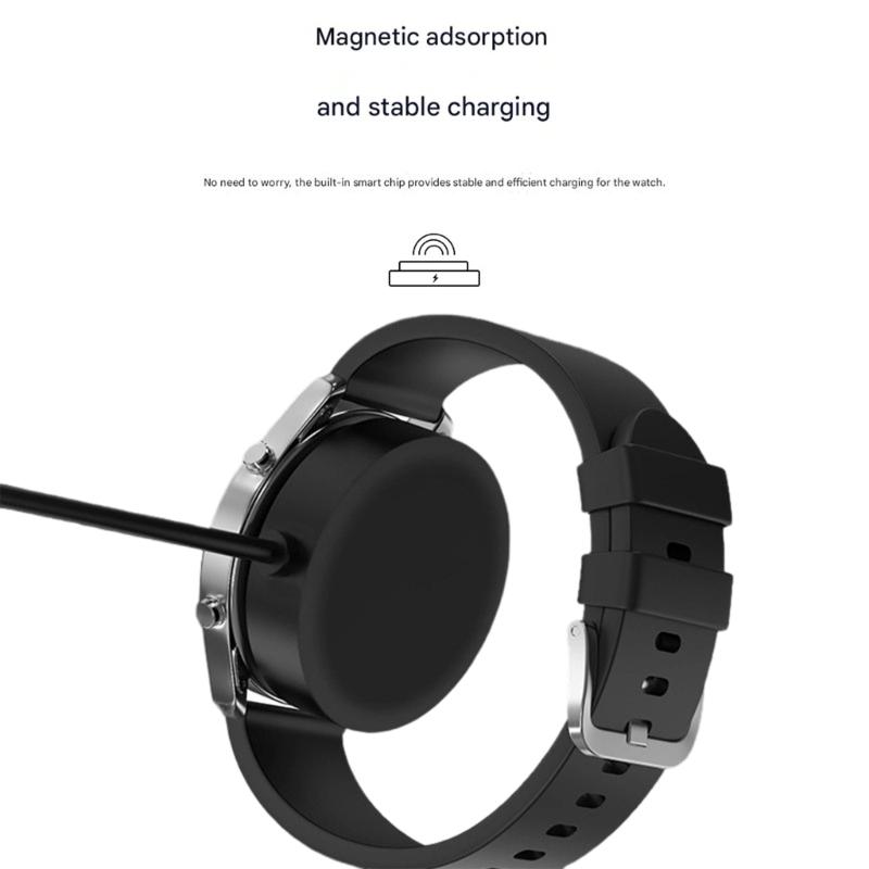 100cm Fast Charging Cord Magnetic USB Power Cable for Color/S6/X1 Smartwatch Lightweight & Portable Design Black