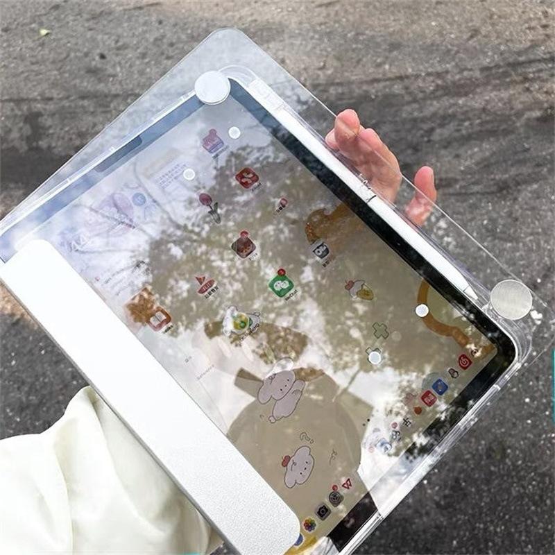 Przezroczyste etui HD do iPada 10.2 7. 8. 9. 10. Generacji 10.9 Air 4 Air5 Cover iPad Pro 11 2020 2021 2022 Magnes Smart Stand Capa
