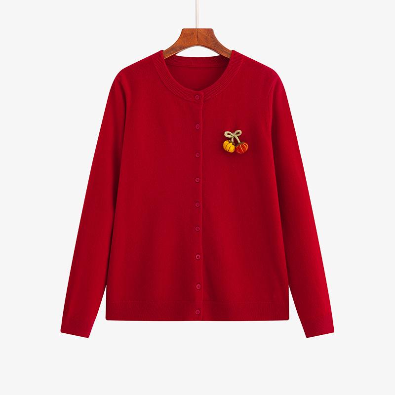 Plus Size Women's 100% Wool Casual Sweater Coat - Winter 2025 Loose Knit Cardigan