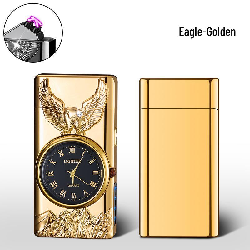 Eagle Design Dual Arc Lighter with Power Display & Lighting Strip - Ideal Gift for Boyfriend