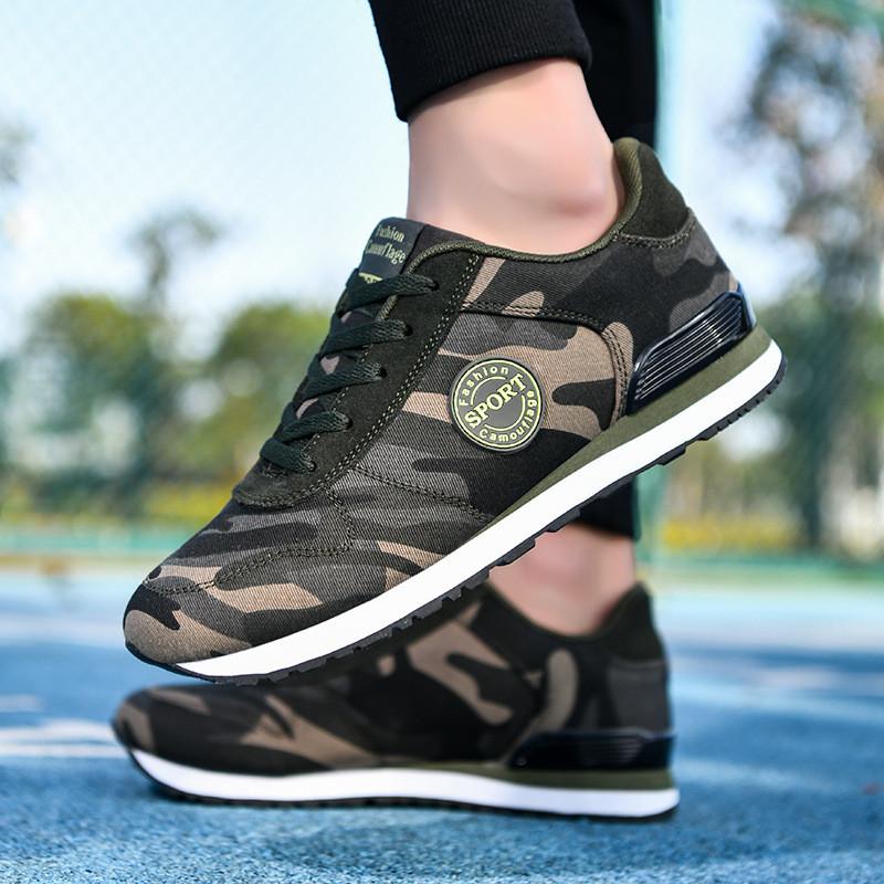 Women Outdoor Canvas Casual Camouflage Shoes Thick-Soled Lace-Up Shoes