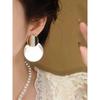 925 Silver Needle Light Luxury Exaggerated Earrings European and American Style Round Sequin Large Hoop Earrings Unique Fashion High-End Earrings