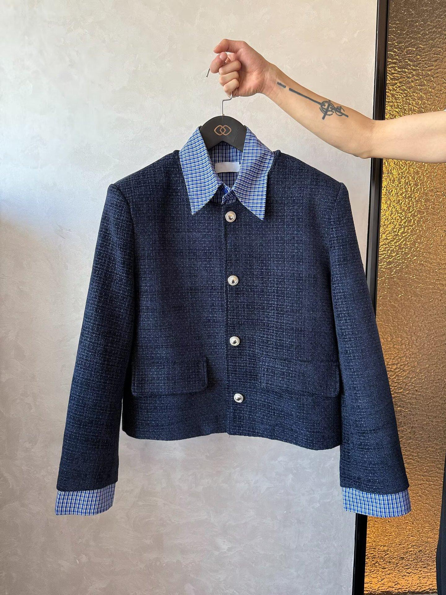 

Осень свободный большой размер корейский фейк двухпредметный сращенный лацкан маленький ароматный жакет мужской и женский повседневный жакет топ тренд 3XL тёмно-синий