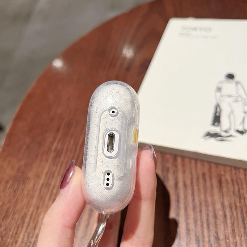 حافظة شفافة مجوفة على شكل قلب لأجهزة AirPods 1 2 3 airpods pro airpods pro 2 حافظة مسحوق لامعة لامعة لسماعات الأذن