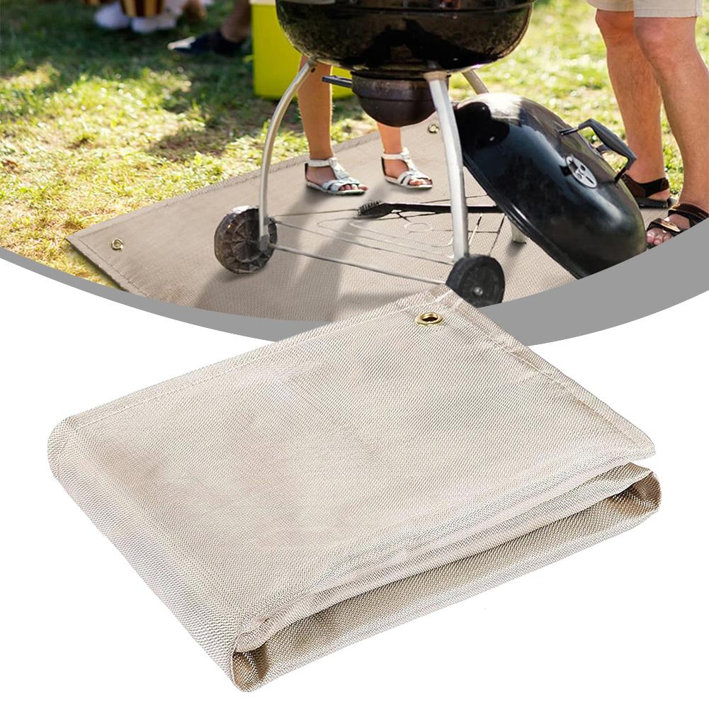 Heat Resistant Fireproof Mat Fireproof Mat Fireproof Stove Grill Mats Washable And Reusable Wood Deck Stove Grill Mats