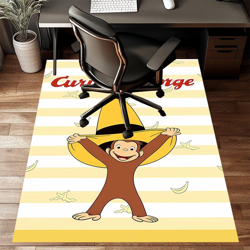 1pc Curious George Design Printed Area Rug Carpet for Bedroom Living Room Home Decor Rugs Mat Non Slip Mat Rug for Bedside