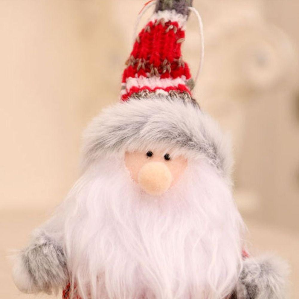 2pcs Unique Christmas Plush Dolls Cloth Christmas Tree Pendant Santa Claus Standing Doll Party