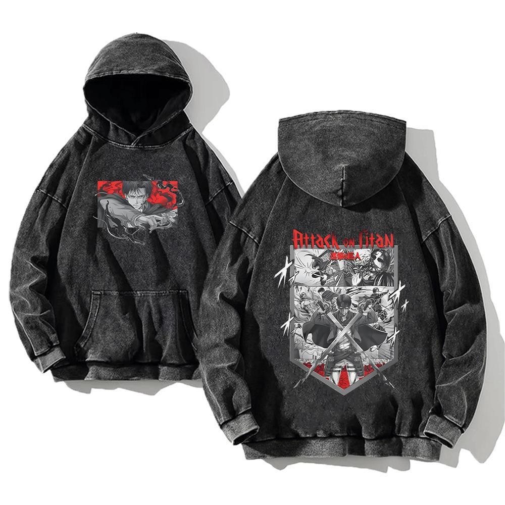 Autumn Anime Print Vintage Hoodie Men Women Pullover Sweatshirt Oversized Long Sleeve Top Harajuku Streetwear
