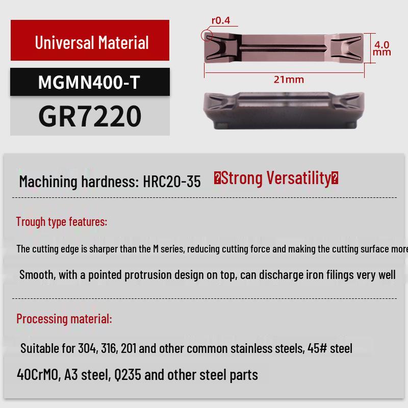 MGGN400/MGMN300/200 CNC Grooving and Parting Cutter Blade