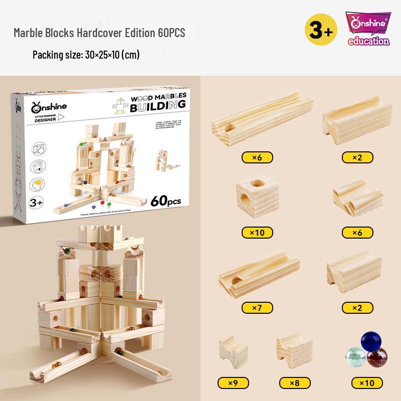Onshine Wooden Marble Run Educational Building Blocks for Kids