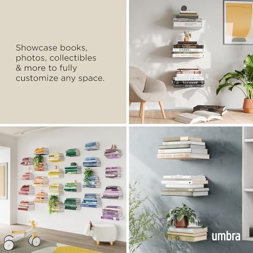 Umbra Wall Storage Shelf, Wall-Mounted, Silver, Large, CONCEAL, 21005073560, Pack of 3