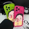 Amazon hot-selling iphone17 mobile phone case pouty funny 14 matte silicone case apple 16promax soft case