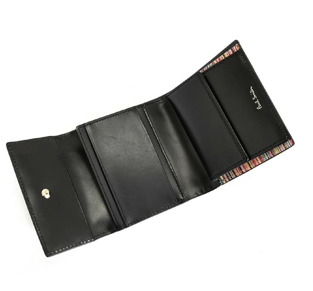 Paul Smith Leather Luxe Shine Black Men's Tri-fold Wallet,