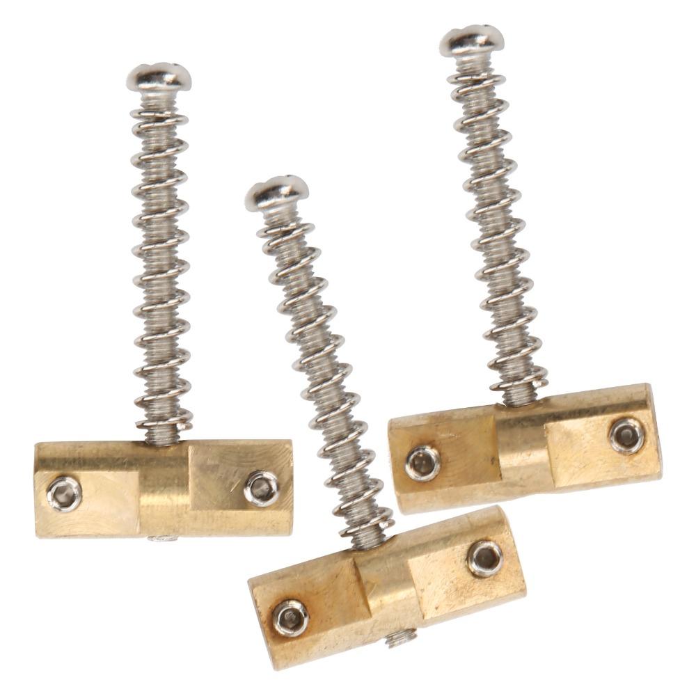3PCS Metal Guitar Bridge Saddles Brass Color Compensated Guitar Saddles For Telecaster Guitar
