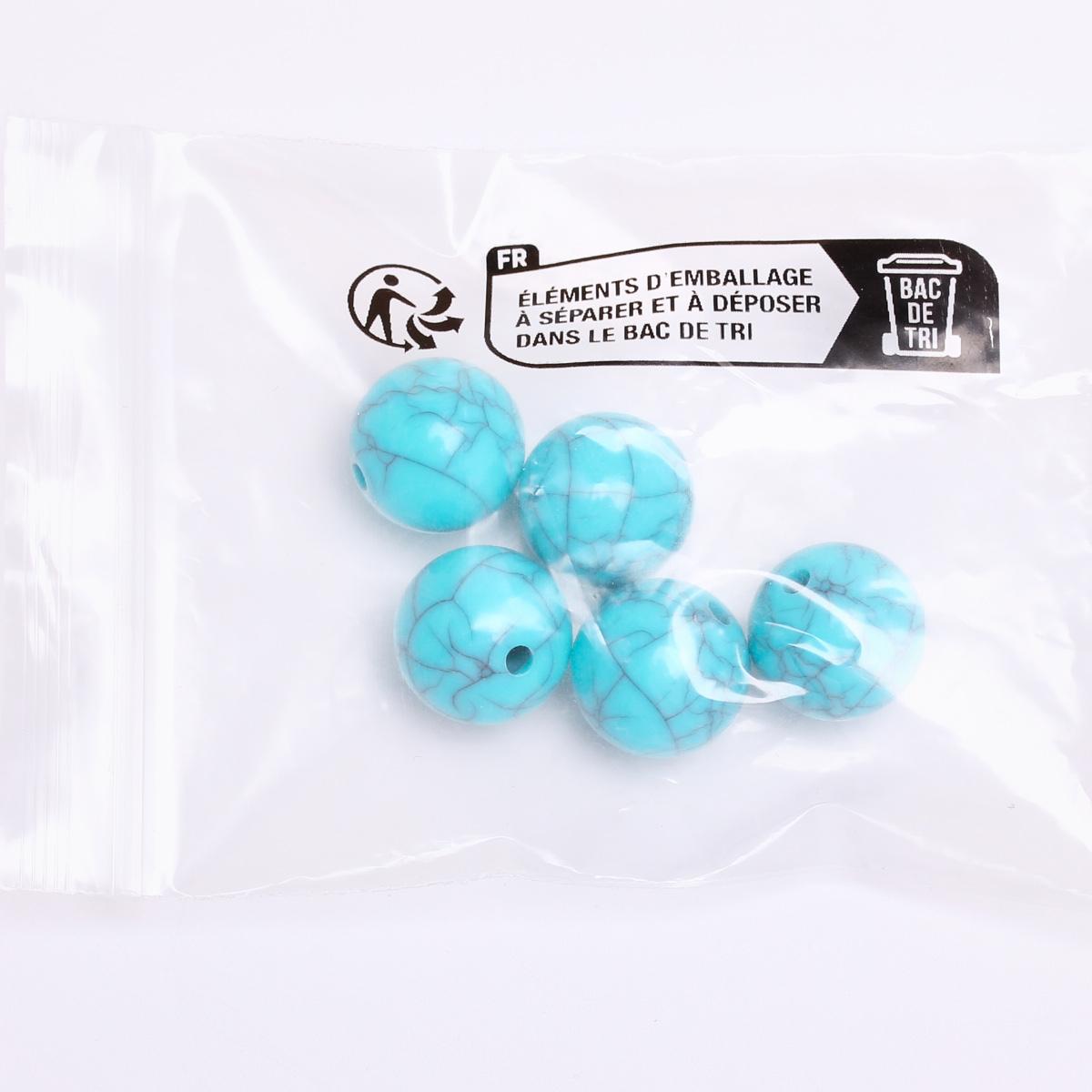 

New DIY For Artificial Jewelry Making Accessories Necklace Bracelet 6-16mm 50-5Pcs Imitated Stone Turquoises Round Loose Beads