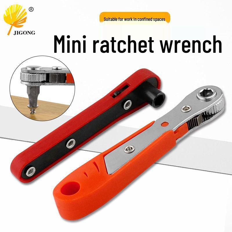 Magnetic Mini 36-Tooth Plastic Ratchet Wrench with Reversible Quick Adjust Ring