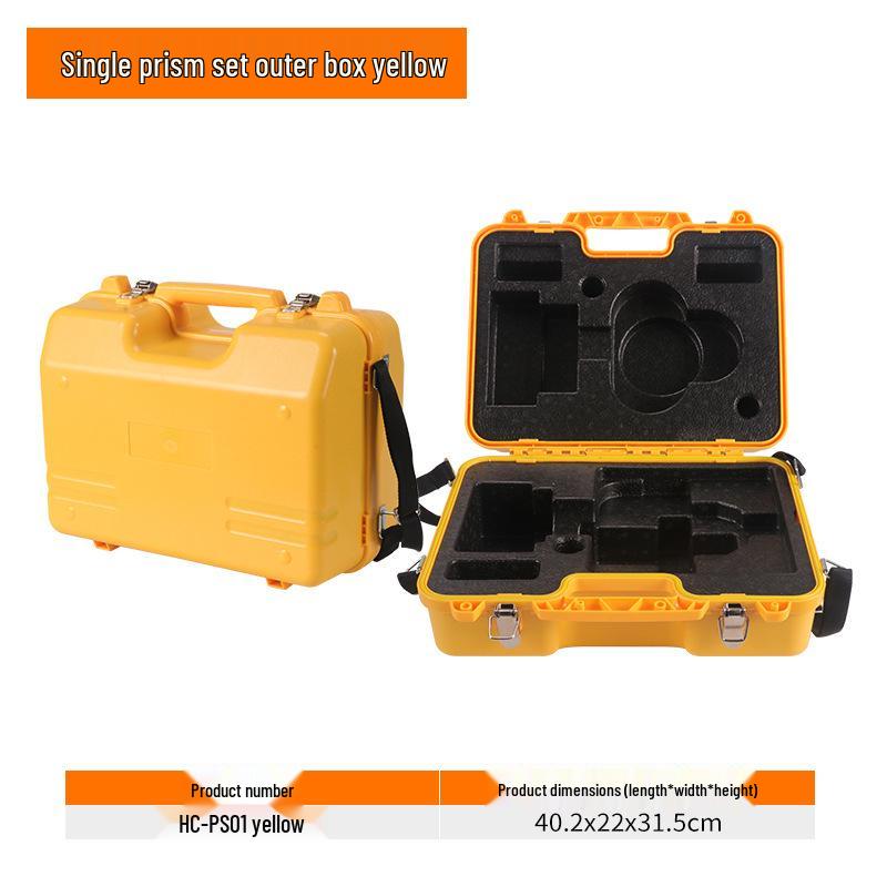 Теодолит-тахеометр в комплекте с уровнем, призмой и прочным пластиковым кейсом