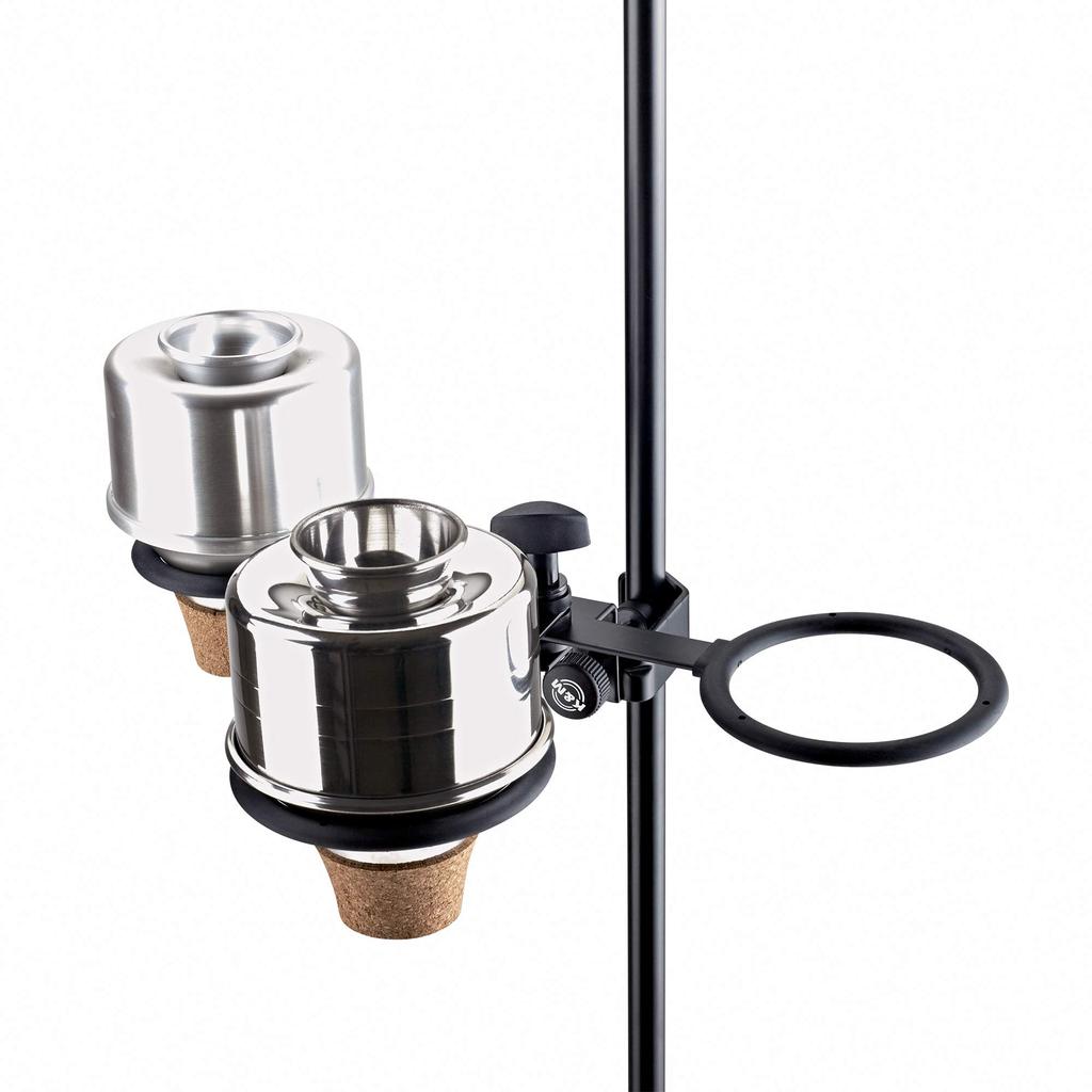 K&M Clamp-On Triple Mute Holder for Trumpet To Flugelhorn [15910], Black [Traditional and Trusted Made In Germany]