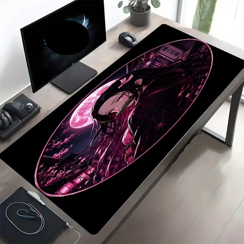 Demon Slayer Print Mouse Pad, Anti‑Slip Desktop Keyboard Mat, for PC Laptop Gaming Working Daily Use, Cool Festival Surprise Gift