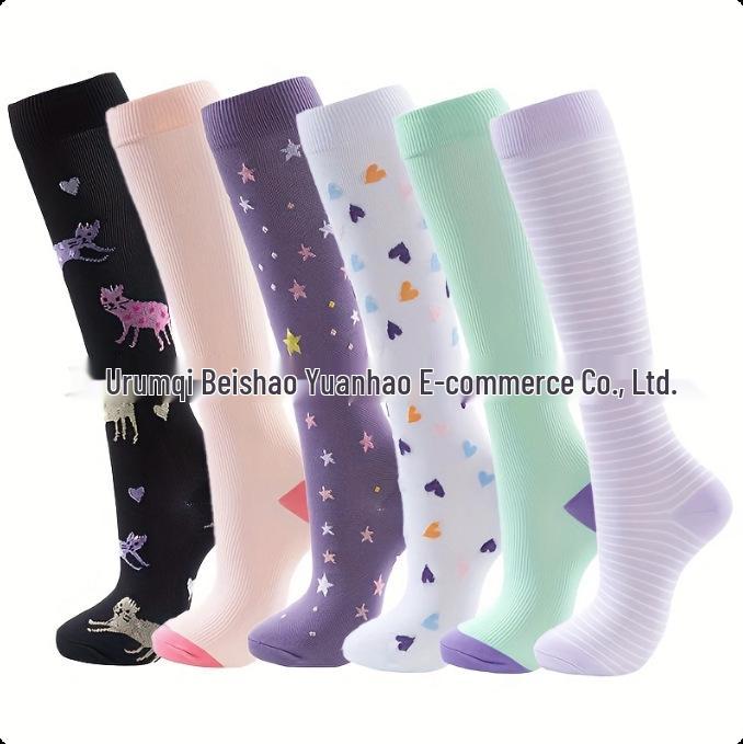 Set of 6 Popular Polyester Compression Socks