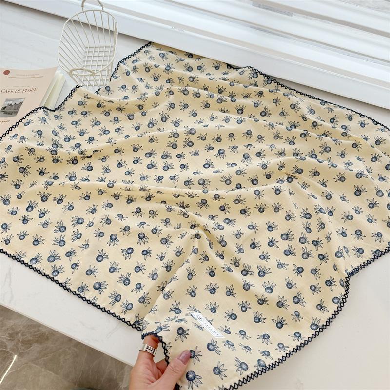 Square Scarf Women High Quality Bandana Female Headkerchief cotton linen Feeling Neckerchief Hijab Shawl Warps Summer Scarves