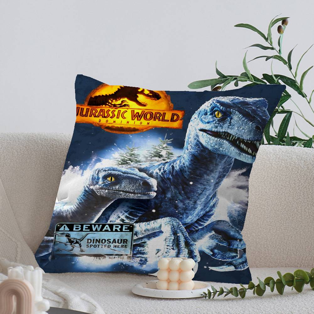 Movie Jurassic Park Dinosaur World Jurassic World Pillow Cover for Bedroom Room and Living Room Sofa Decorative Cushion Cover