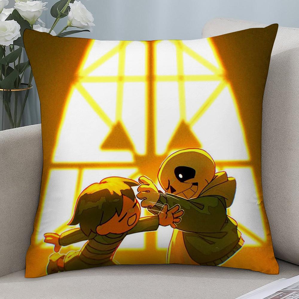 

Горячая игра Undertale Наволочка Короткий плюш Диван Декоративный подарок Дом Двусторонняя печать Подушка 12x12Inch